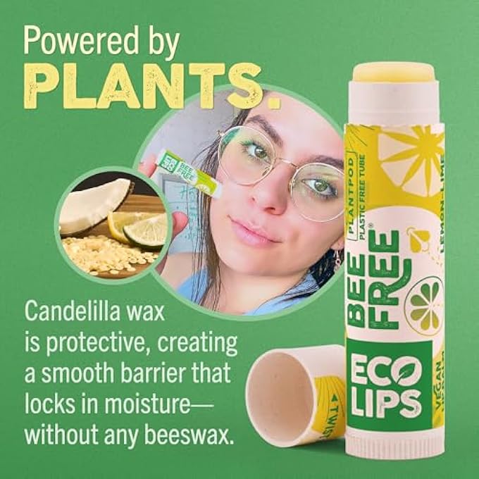 Eco Lips VEGAN LIP BALM SWEET MINT FLAVOR 3 PACK NATURAL BEE FREE WITH CANDELILLA WAX, ORGANIC COCOA BUTTER, COCONUT OIL LIP CARE. SOOTHE & MOISTURIZE DRY, CRACKED AND CHAPPED - MADE IN USA. - Image 2